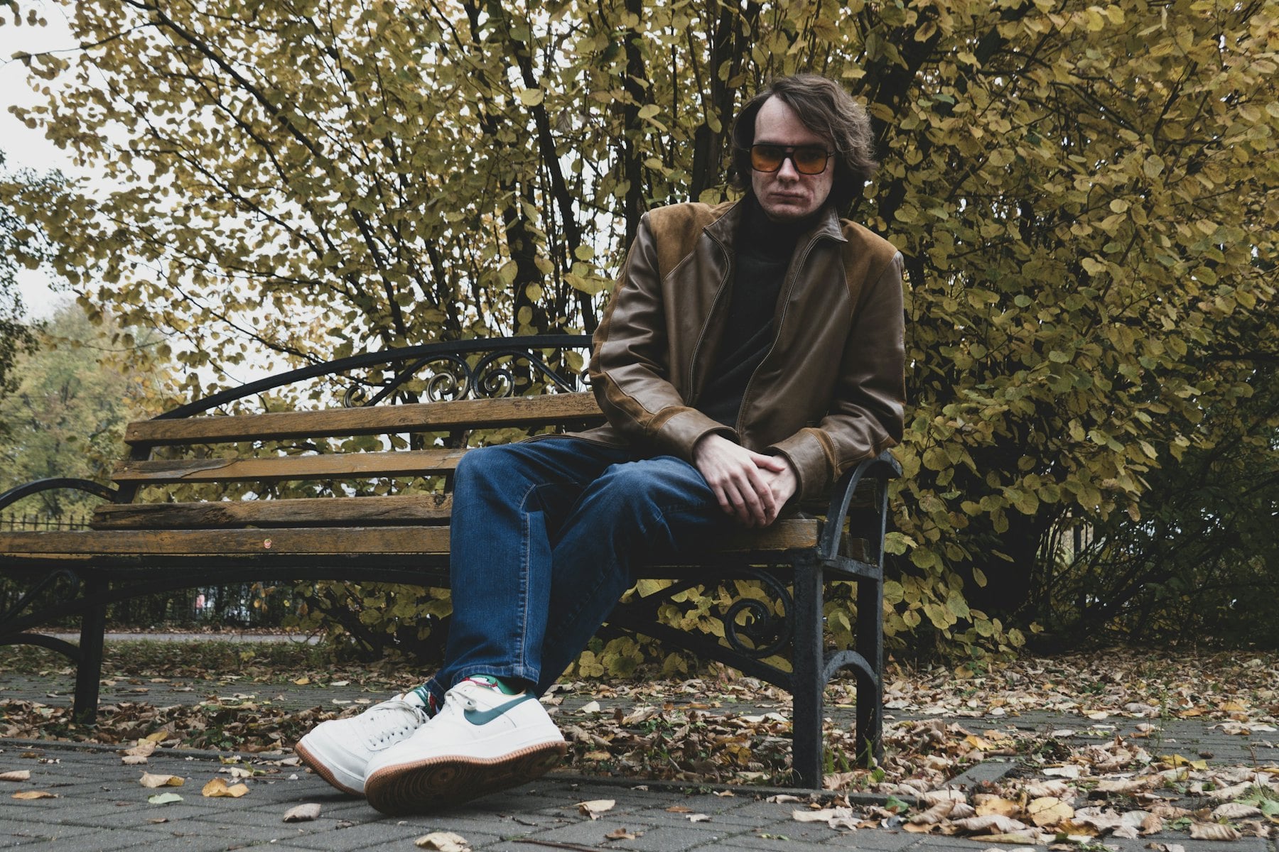 Man in a wool coat in the countryside