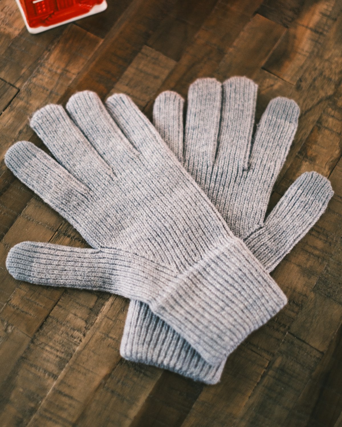 Leather-Palm Knit Gloves